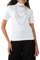 Pearl Necklaced T-Shirt